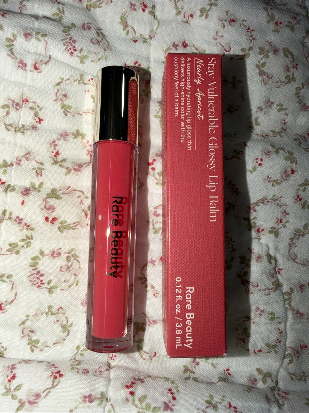 Rare Beauty Glossy Lip Balm in Coral Pink
